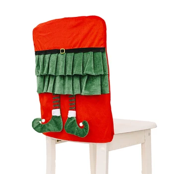 Kalėdų Raudona Spausdinti Kėdė Padengti Stalo Spandex Atostogų Šalis Dekoro Valgomojo Kėdės Apima Kalėdos Virtuvės Restoranas Dekoracijos Namuose