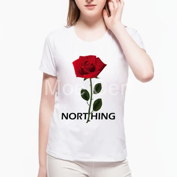 2020 Nieko Laišką Atspausdinta Marškinėliai Kawaii Rose T-Shirt Vasaros Hipster Trumpomis Rankovėmis Viršūnes Moterų Prekės Ženklo Drabužių T -Shirt L4-15