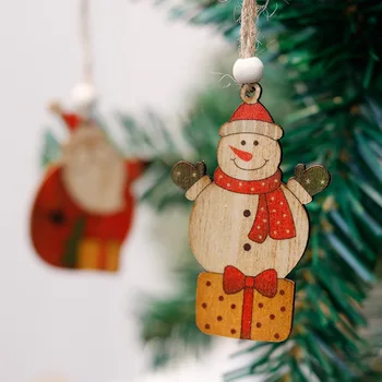 Medinės Papuošalų Pakabučiai Star Spausdinti Kalėdų Medžio Ornamentas 