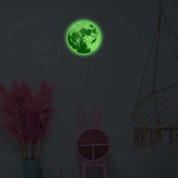 30cm 3D PVC Dovana Sienų Dekoras Universalus Miegamasis Žėrintis Lipni Nuimamas Helovinas Mėnulis Lipdukas Vaikai Šviesos 