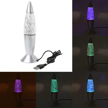 3D Raketų Kelių Spalvų Keitimas Lavos Lempa RGB LED Blizgučiai Naktį Šviesos Dovana