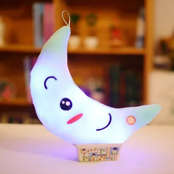 Juokingi Žaislai, Vaikų, Vaikams, Suaugusiems Antistress Dizaino Mėnulio Švytėjimas LED Pagalvė Šviesos Minkšta Pagalvėlė Namų Pliušinis Vaikų geriausią pasiūlymą Gags