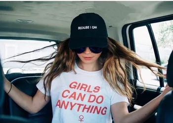 MERGINOS GALI PADARYTI bet KĄ, Mados marškinėliai feminizmas T-Shirt Moterims topai grafinis tee atsitiktinis t shirts apranga camiseta Tumblr drabužiai