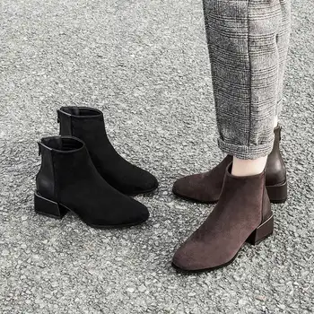 Žiemos platformos batai moterims, batai kulniukai kietas pulko pu batų moteris batai auliukiniai plius dydis užtrauktukas moterų batai reklamos pasiūlymus