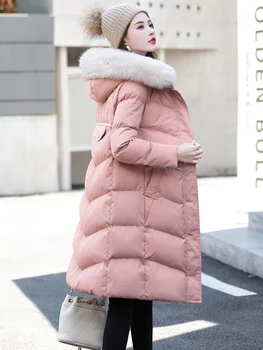 žiemos moterų 2020 m., parko, ilgi paltai, žemyn medvilnė, dygsniuotas striukė, korėjiečių drabužius, Manto g., femme hiver