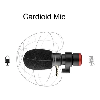 Nešiojamų Profesinės Įrašymas Mikrofonas Telefonas Didelio Jautrumo Cardioid Mic su 3.5 mm Port Plug and Play