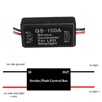 GS-100A Universalus Automobilinis 12V LED Stabdžio Stabdymo Šviesos Strobe Controller 