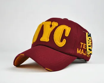 Karšto pardavimo beisbolo kepuraitę kelių spalvų mėgėjai, vyrai ir moterys, NYC vasaros atsitiktinis Outwear skrybėlių mados unisex piko skydelis bžūp