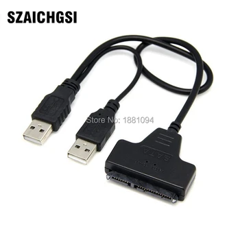 SZAICHGSI USB į SATA Adapteris, Laidas USB 2.0-2.5 colių HDD Kietąjį Diską Desktop Laptop KOMPIUTERIO HDD didmeninė 100vnt