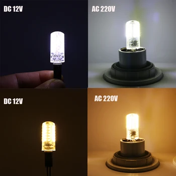 12x G4 LED 4W DC12V/AC220V Led Lempos, LED Lemputės 3014SMD 48LED lempos 360 Spindulio Kampas LED spot light garantija Kristalų lempos šviesa