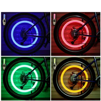 4PCS Dviračių Padangų Vožtuvų Dangtelis LED Neon Flash Lempa Lengvųjų Automobilių Padangų Vožtuvas Spalvinga Lempos 