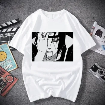 Streetwear T-marškinėliai Moterims marškinėliai Naruto Mados Japonų Anime Sasuke Juokingas Animacinių filmų T-shirt Cool Atsitiktinis Porą Hip-Hop Top Tee