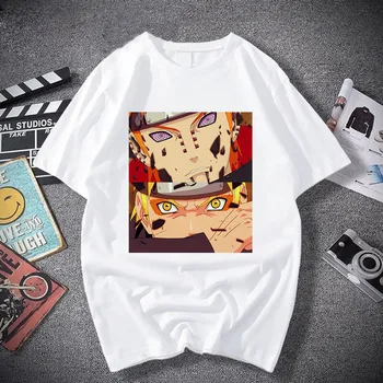 Streetwear T-marškinėliai Moterims marškinėliai Naruto Mados Japonų Anime Sasuke Juokingas Animacinių filmų T-shirt Cool Atsitiktinis Porą Hip-Hop Top Tee