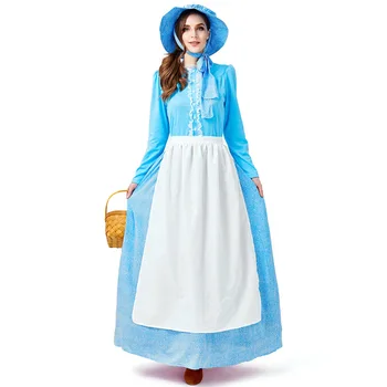 2020 Suaugusiųjų Kolonijinės Pioneer Mergina Kostiumas Moterims Village Ūkio Prairie Mergautinė Tarnaitė Kostiumai Helovinas Fancy Dress Šalis