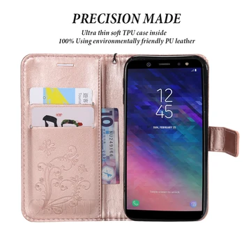 3D Oda Flip Case For Samsung Galaxy S8 S9 A6 A8 Plius S6 S7 Krašto J2 Pro J4 J6 J8 2018 A3 A5 j3 skyrius J5 J7 Neo 2017 Pastaba 9 8 Padengti