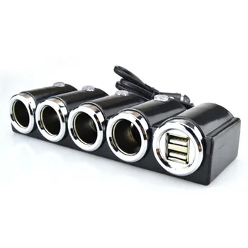 Doul USB Multi Lizdas Automobilio Cigarečių Degiklio Splitter kištukinis Adapteris, Įkroviklio Lizdas Maitinimo Įkroviklis Adapteris 1pc 4in1 DC 12V/24V