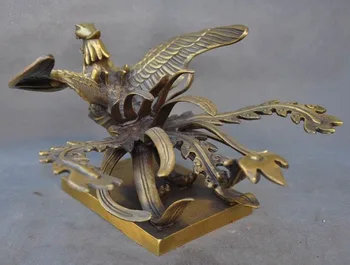 Kalėdų senosios Kinijos Feng Shui žalvario laimingas keturių Dievas žvėris vienas iš phoenix statula naujųjų Metų