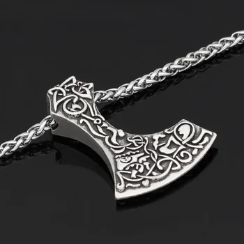 Šiaurės Amuletas Vikingų Kirvį pagonių talismanas Karoliai Pakabukas