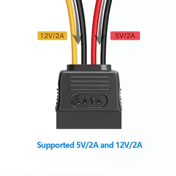 SSD / SATA Kietojo Disko Prijungimo Komplektas(1x 4 Pin, Dual 15 Pin SATA Maitinimo Kabelis, 1x 15 Pin, Dual 15 Pin SATA Maitinimo Laido)