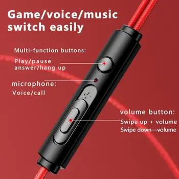 Dvigubas Nuimamas Mikrofonas Žaidimų Ausinės su Mikrofonu Minkšto Silikono 3D Ausinių 1.2 m Laidinio Ausinės Delninių Žaidimų Žaidėjai