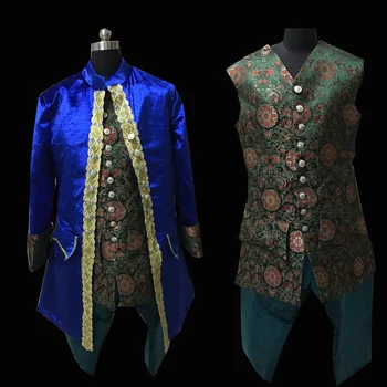 D-563 mėlyna Viktorijos /pilietinio Karo vyrai laikotarpio kostiumas Viduramžių ir Renesanso etapo rezultatus/Prince charming William