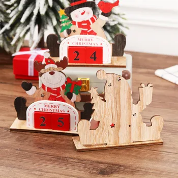 Mediniai Kalėdinis Advento Kalendorius, Dažytos Blokai Countdown Kalėdų Atostogų Namo Ornamentu Dekoro Prekes