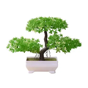 Dirbtinis Žalieji Augalai Bonsai Modeliavimas Plastiko Nedidelis Medis Puodą Vazoninių Augalų Ornamentais Namų Stalo Sodo Puošmena Gėlių