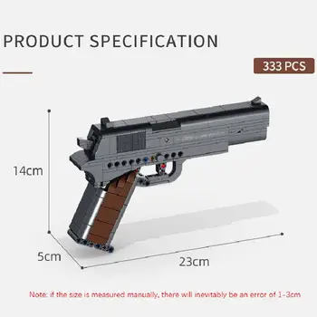 Miesto SWAT Karinės M1911 pistoletas Pistoletas, 3D Modelį Statybinių Blokų Rinkinį 