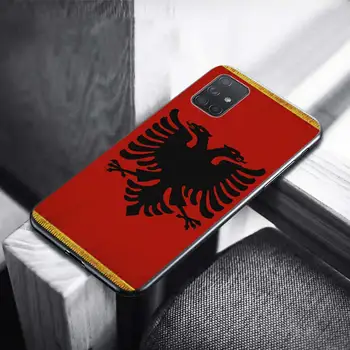 Albanijos Vėliava Erelis atsparus smūgiams gaubtas, skirtas Samsung Galaxy A51 A71 A21S A50 A70 A10 A10S A20 A20E A30S A31 Telefono Minkšto silikono Apvalkalas