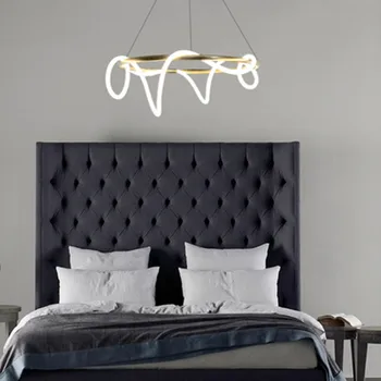 Šiuolaikinės minimalistinės muzikos pastaba led šviestuvo minimalistinės linijos kambarį valgomasis lempos kūrybos miegamajame kabo žibintai