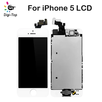 Digi-Top 10vnt/Daug Visiškai LCD iPhone 5 5S 5C Jutiklinis Ekranas skaitmeninis keitiklis Ekranas Visiškai Asamblėja AAA+++Aukštos Kokybės Nemokama DHL