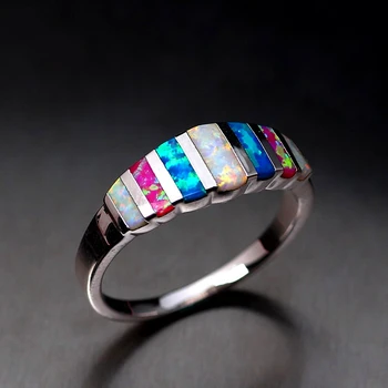 Ponios prabangus klasikinis dirbtinis opalas žiedas išskirtinį kūrinys.Puošnus ornamentas mados žavinga šalis pirmas pasirinkimas