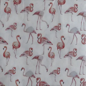 20 3 sluoksnių senovinių stalo servetėlės, popieriaus, audinio atspausdintas white pink Flamingo dekupažas vestuvių servilletas su gimtadieniu šaliai dekoro