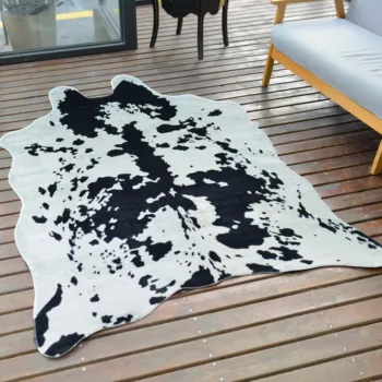 Juoda balta pieno karvės odos kilimo kambarį/įrengimas kambarys karvės kailio plotas kilimas