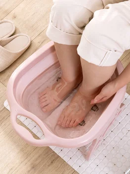 Japoniško stiliaus lankstymo pėdų vonelės pėdų taškus bendras masažas roller footbath barelį namų ūkio plastikiniai didelių pėdų vonelės