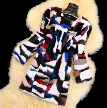 Realus fizinis originali audinės kailiniai paltai moterims, žiemą šilta striukė ponios mados spalvinga outwear užsakymą bet kokio dydžio H355