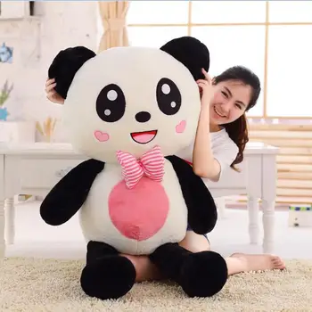 Didelis kūrybinės naujų mielas pliušinis panda žaislų lankas raudonas nagų panda lėlės dovana, apie 120cm