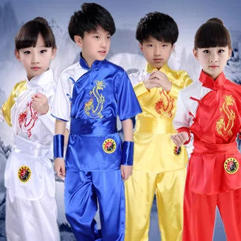 2017 Naujas Dizainas 4 Spalvų Kinijos Wushu KungFu Taichi Vienodas Chi Drabužių Rinkinius Vaikams, Berniukams, Mergaitėms, Vaikams