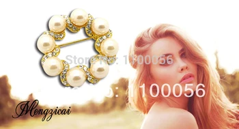Aukso Papuošalai Broches Aišku Kristalų Mažų Gėlių Pearl Sagės, Vestuvių Merginos Nemokamas Pristatymas X1302