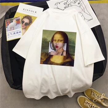 Marškinėliai Moterims Tumblr Angelas 90-ųjų Mados Kawaii Animacinių filmų Spausdinti Trumpas Rankovėmis O-kaklo T-shirt, Derliaus Vogue Ulzzang Harajuku Viršuje Tees