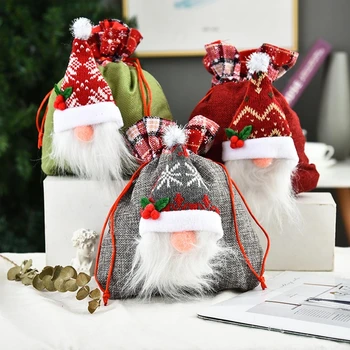 Kalėdų 3D švedijos Santa Gnome Saldainių Krepšiai Kalėdų Dekoracijos Naujųjų Metų Dovanos
