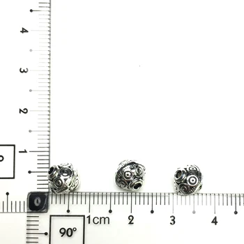 7x7mm10pcs 925 Sterlingas Sidabro Ovalo Formos Išvadas Prarasti Tarpiklis Granulių Papuošalai Priėmimo Pakabukai 