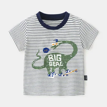 2020 Naujas Medvilnės juostelės trumparankoviai marškinėliai berniukui, mergina marškinėliai vaikams, cartoon Dinozaurų spausdinti tshirts jchao vaikams drabužių 90-130cm
