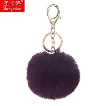 Pink Kūrybos triušio plaukų kamuolys pakabukas, dirbtinių plaukų kamuolys kabo key chain pakabukas, atveju ir maiše ornamentu priedai