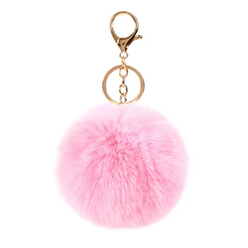 Pink Kūrybos triušio plaukų kamuolys pakabukas, dirbtinių plaukų kamuolys kabo key chain pakabukas, atveju ir maiše ornamentu priedai