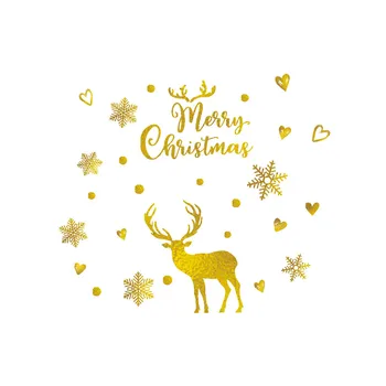 Kalėdų greitai aukso elnias lipdukas mobiliojo kūrybos sienų lipdukai langų apdailos lipdukai naujųjų metų namų puošybai pakabukas 10.21