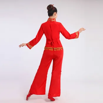 Raudona Būgno Yangko Šokių Kostiumai, Tradicinė Kinų Kostiumas Ventiliatorius Šokių Juosmens Būgno Kinijos Liaudies Šokis