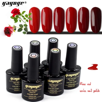 YAYOGE gelis nagų lakas UV LED gelio lako mirkti off salonas 10ml/0.3 oz 6, spalva Rose Red produktas, greitai sausas