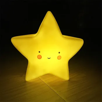 Penkiakampės žvaigždės formos naktį šviesos vaikų kūdikio lopšelis žibintai vaikų miegamasis miega mergaičių žaislai, Kalėdų dovanos