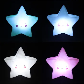 Penkiakampės žvaigždės formos naktį šviesos vaikų kūdikio lopšelis žibintai vaikų miegamasis miega mergaičių žaislai, Kalėdų dovanos